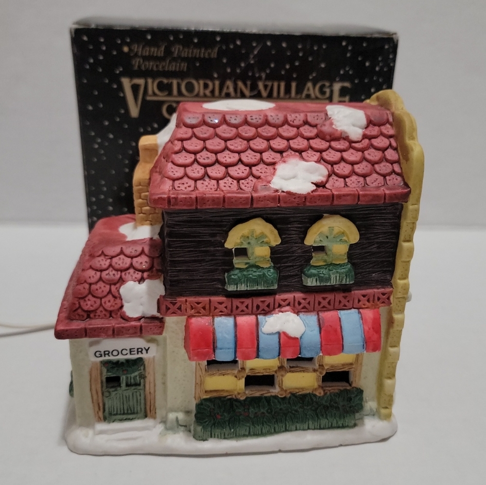 Vintage 1994 Victorian Village Collectibles Hand Painted "Grocery Store"